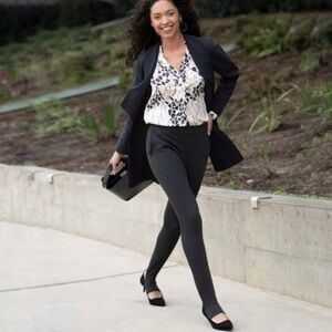Betabrand The Stirrup Dress Pant Skinny Yoga Pant Charcoal XL Petite